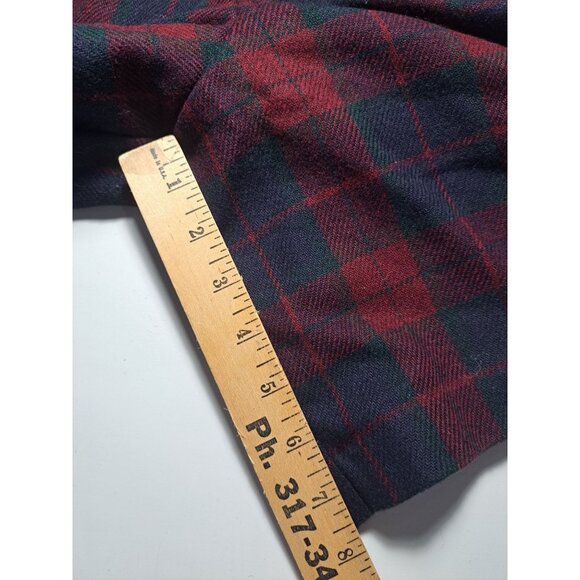 Vtg Sag Harbor Red & Navy Plaid Pleated Wool Blend Shorts Size 14 Lined Womens - Picture 10 of 10
